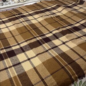 Plaid Brown and Tan Home Bedding Blanket